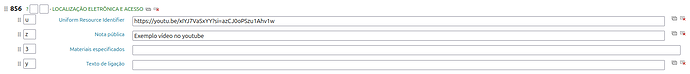 Edição do campo 856
